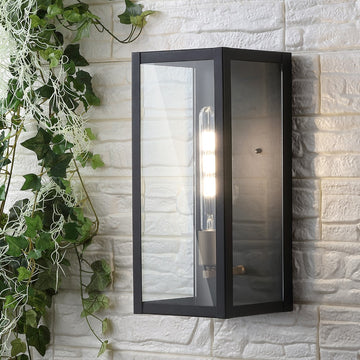 Berlin Iron/Glass Modern Industrial LED Outdoor Lantern - JONATHAN Y
